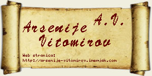 Arsenije Vitomirov vizit kartica